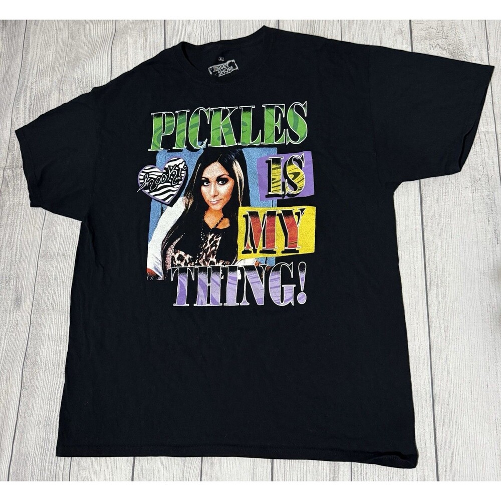 MTV Jersey Shore Snooki’s “Pickles is My Thing” Graphic T-Shirt Size XL Black